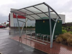  Bespoke bike minder and Shelters
